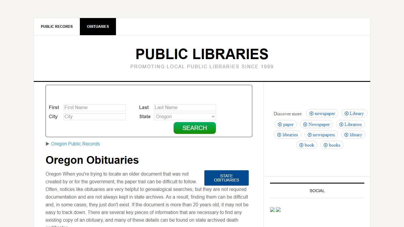 Oregon Obituaries